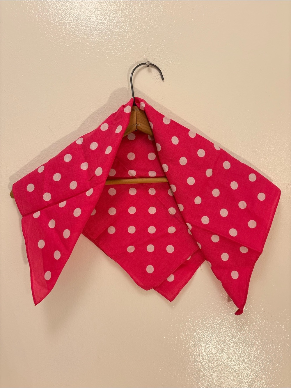 Pink Polka Dot Bandana Scarf